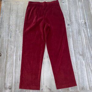 Sag Harbor Women’s Velvet Pants Size 10P Burgundy